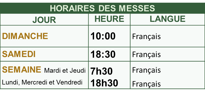 Horaire messe Sfax