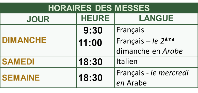 horaire messe Jeanne d’arc