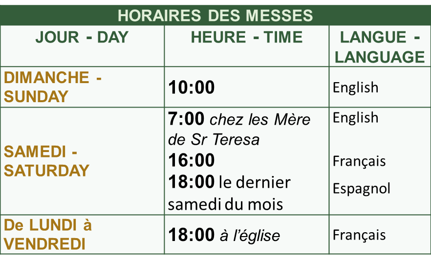 horaire messe goulette